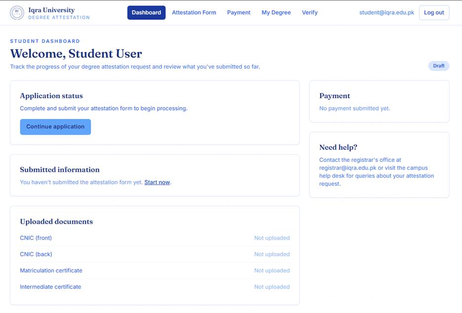 Degree Attestation System product screenshot
